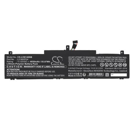 11.52V, Li-Polymer, 4850mAh, Notebook Battery fits Lenovo, Thinkpad Neo 14, 55.87Wh Notebook, Laptop Cameron Sino Technology Limited
