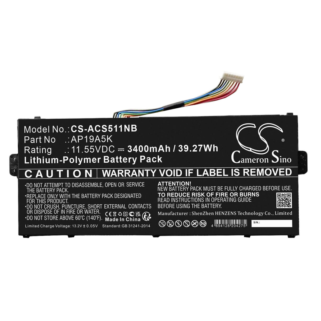 11.55v, Li-ion, 3400mah, Notebook Battery Fits Acer Aspire 5 A515-43, Aspire 5 A515-54, 39.27wh Notebook, Laptop Cameron Sino Technology Limited   