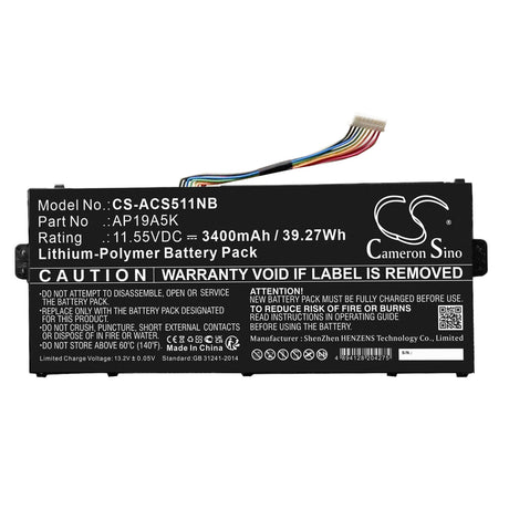 11.55v, Li-ion, 3400mah, Notebook Battery Fits Acer Aspire 5 A515-43, Aspire 5 A515-54, 39.27wh Notebook, Laptop Cameron Sino Technology Limited   