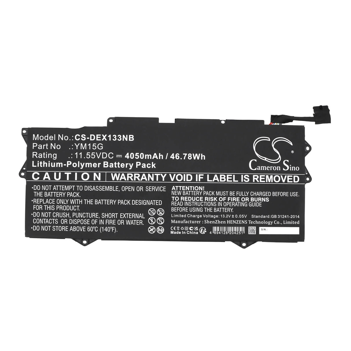 11.55v, Li-ion, 4050mah, Notebook battery Fits Dell Xps 13 9315, Xps 13 9315-c0nnp, 46.78wh Notebook, Laptop Cameron Sino Technology Limited
