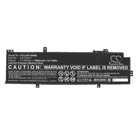11.58V, Li-Polymer, 3000mAh, Battery fits Lenovo, Thinkpad P14s Gen3, Thinkpad T14 Gen3, 34.74Wh Notebook, Laptop Cameron Sino Technology Limited   