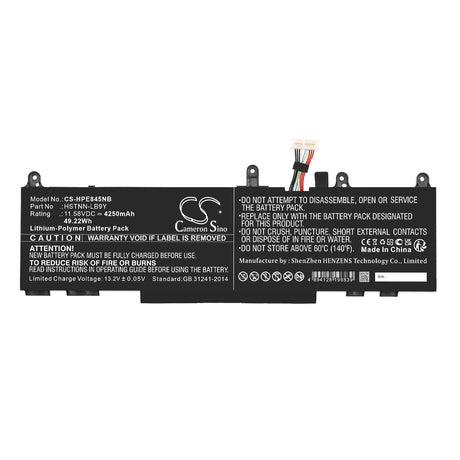 11.58v, Li-polymer, 4250mah, Battery Fits Hp, Elitebook 1040 G9 4b923av, Elitebook 1040 G9 4b925av, 49.22wh Notebook, Laptop Cameron Sino Technology Limited   