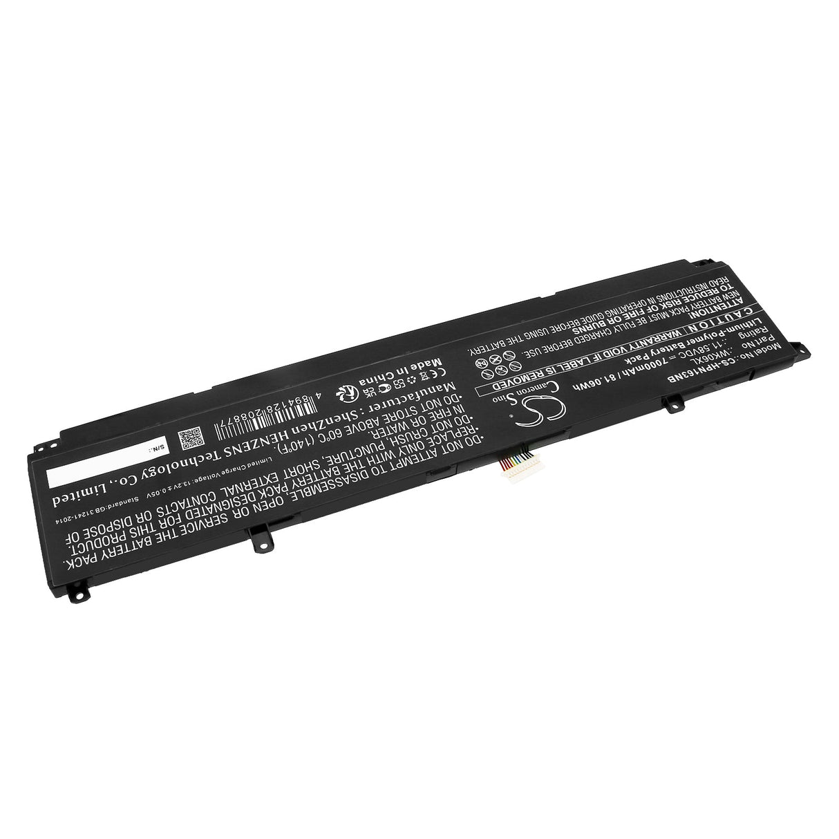 11.58V, Li-Polymer, 7000mAh, Notebook, Laptop battery fits Hp, Omen 16-k0000ne, Omen 16-k0000nh, 81.06Wh Notebook, Laptop Cameron Sino Technology Limited
