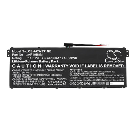 11.61v, Li-ion, 4650mah, Notebook battery Fits Acer Aspire Vero Av15-52, 53.99wh Notebook, Laptop Cameron Sino Technology Limited   