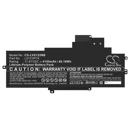 11.61V, Li-Polymer, 4150mAh, Notebook Battery fits Lenovo, Thinkpad X1 Nano Gen 2 21e8000, Thinkpad X1 Nano Gen 2 21e8000, 48.18Wh Notebook, Laptop Cameron Sino Technology Limited