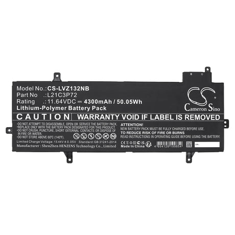 11.64V, Li-Polymer, 4300mAh, Notebook Battery fits Lenovo, Thinkpad Z13 21d2000aau, Thinkpad Z13 21d2000rca, 50.05Wh Notebook, Laptop Cameron Sino Technology Limited