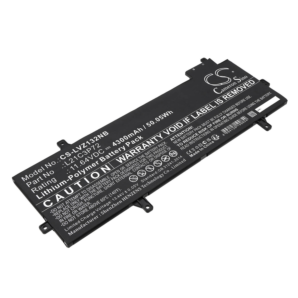 11.64V, Li-Polymer, 4300mAh, Notebook Battery fits Lenovo, Thinkpad Z13 21d2000aau, Thinkpad Z13 21d2000rca, 50.05Wh Notebook, Laptop Cameron Sino Technology Limited