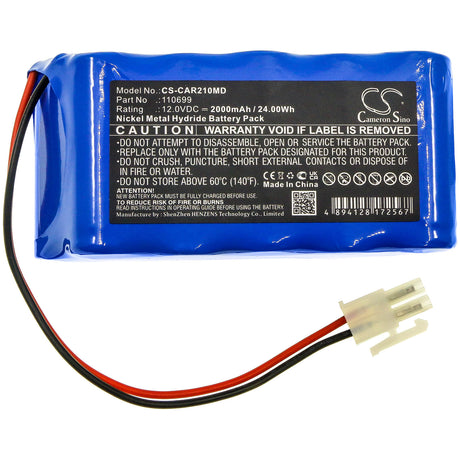 12.0V, Ni-MH, 2000mAh, Medical battery fits Cardioline, 110699, Cardiette Ecg Recorder Ar1200, Ecg 200s, 24.00Wh Medical Cameron Sino Technology Limited (Medical)