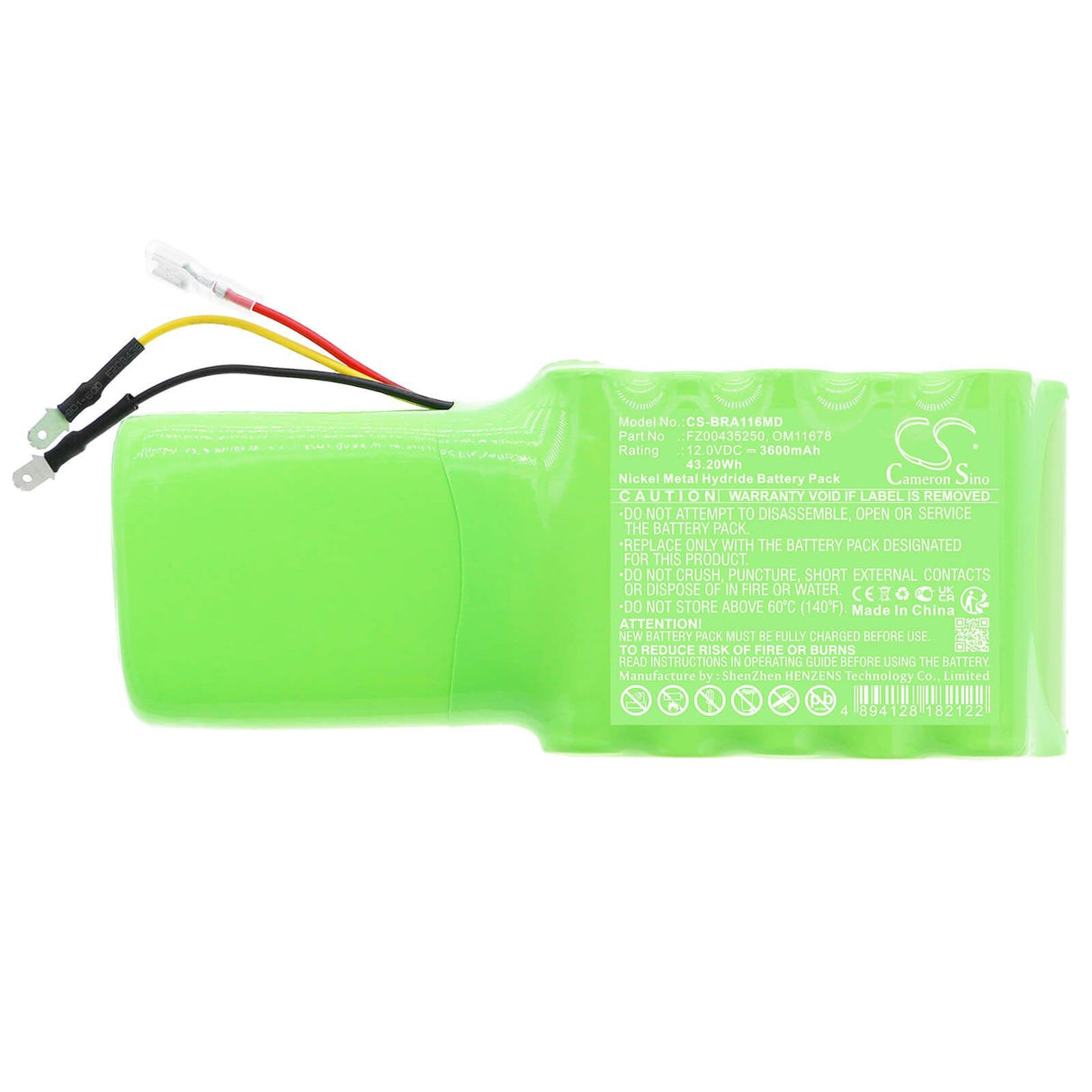 12.0V, Ni-MH, 3600mAh, Medical battery fits B.braun, 6320, 200es, 300es, 43.20Wh Medical Cameron Sino Technology Limited (Medical)