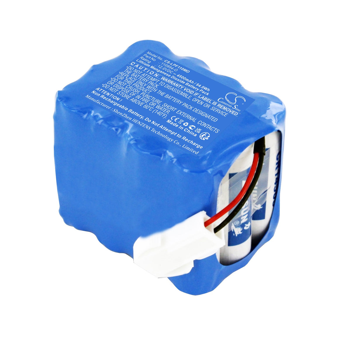 12.0V, Li-MnO2, 4500mAh, Medical battery fits Life-point, Defibrillator Aed Pro, Pro Aed, 54.0Wh Medical Cameron Sino Technology Limited (Medical)