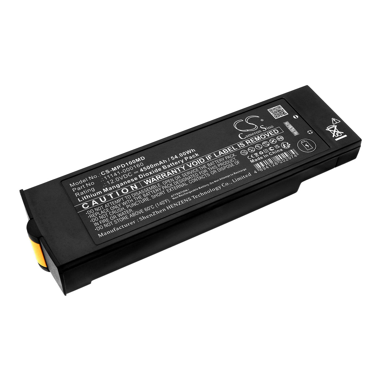 12.0V, Li-MnO2, 4500mAh, Medical battery fits Medtronic, Physio-control, 11141-000160, Lp1000, Physio-control Lifepak 1000, 54.00Wh Medical Cameron Sino Technology Limited (Medical)