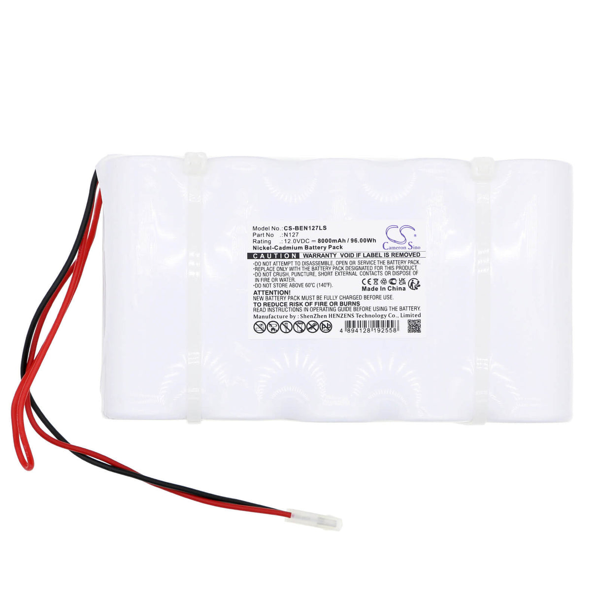 12.0V, Ni-CD, 8000mAh, Emergency Lighting battery fits Big Beam, 126-0874gr, 2se12n7, H2se12n7, 96.00Wh Emergency Lighting Cameron Sino Technology Limited