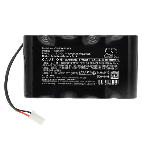12.0V, Ni-CD, 8000mAh, Emergency Lighting battery fits Lithonia, Powersonic, Osa052, A35241, 96.00Wh Emergency Lighting Cameron Sino Technology Limited