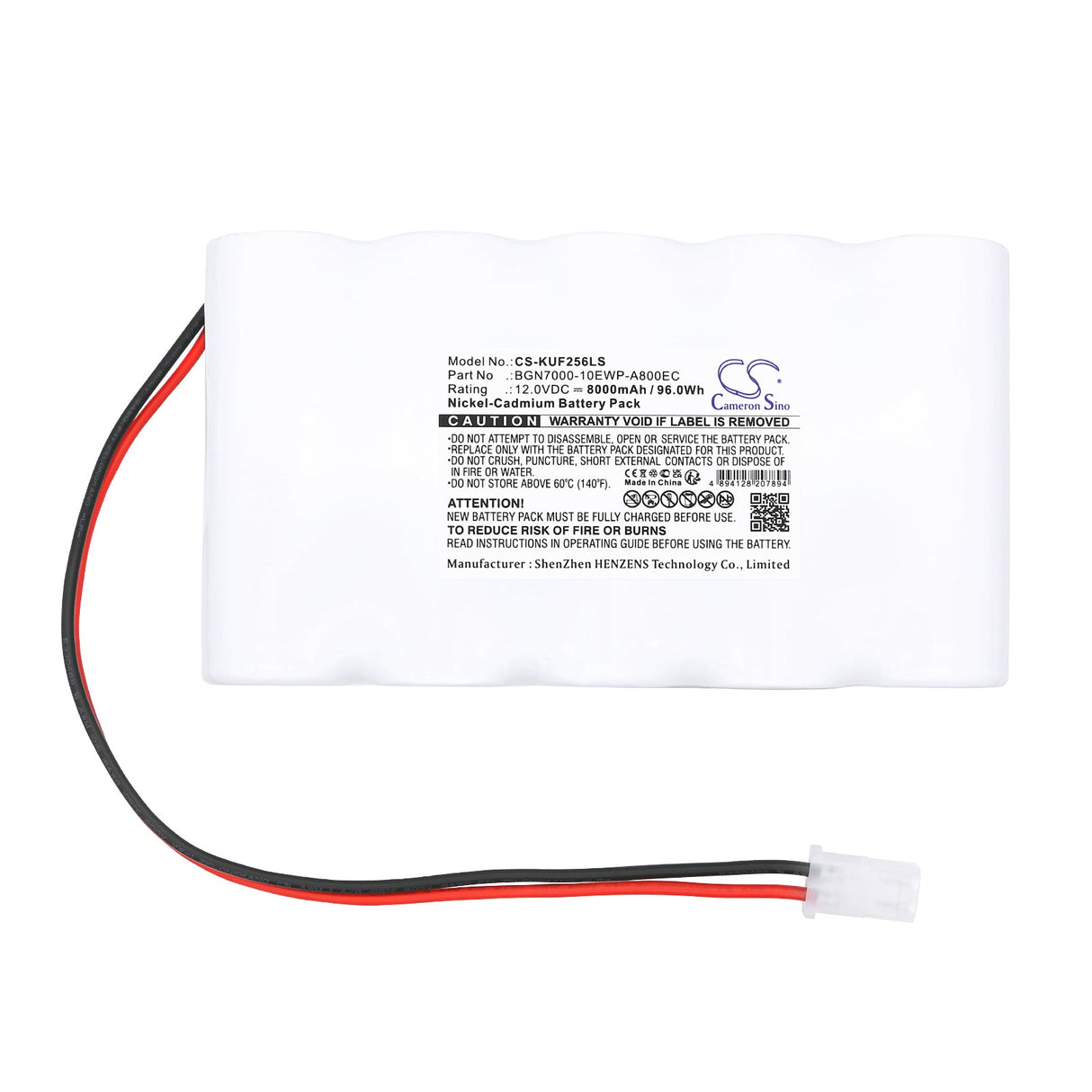 12.0V, Ni-CD, 8000mAh, Emergency Lighting battery fits Kaufel, Bgn7000-10ewp-a800ec, 2256, 2266, 96.0Wh Emergency Lighting Cameron Sino Technology Limited
