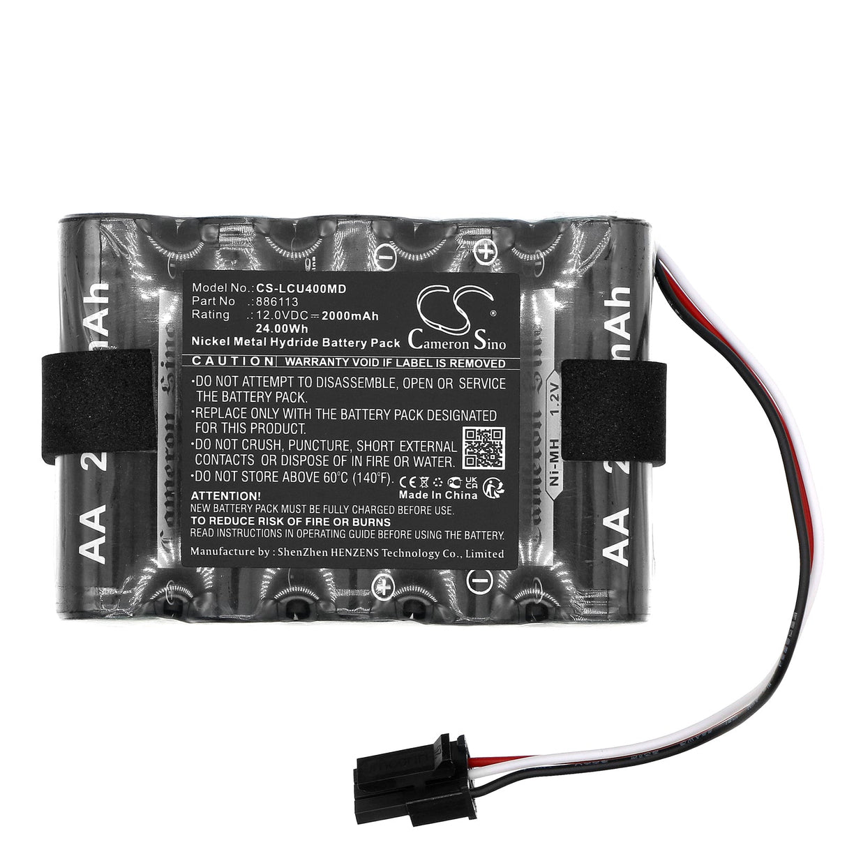 12.0V, Ni-MH, 2000mAh, Medical battery fits Laerdal, 886113, Lcsu4 Compact Suction Unit, 24.00Wh Medical Cameron Sino Technology Limited (Medical)