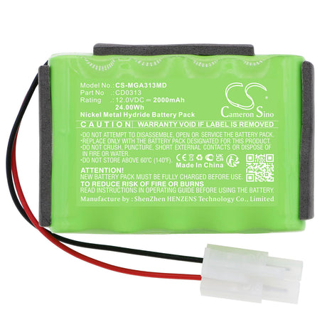 12.0V, Ni-MH, 2000mAh, Medical battery fits Mangar, Cd0313, Airflo 12, 24.00Wh Medical Cameron Sino Technology Limited (Medical)