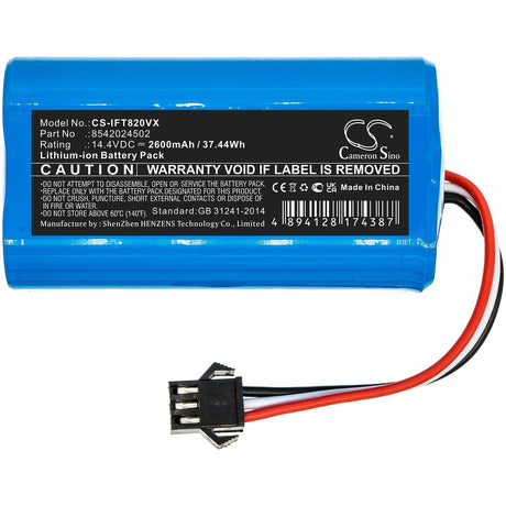14.4V, Li-ion, 2600mAh, Vacuum battery fits Deik, Infinuvo, Mt820, 37.44Wh Vacuum Cameron Sino Technology Limited