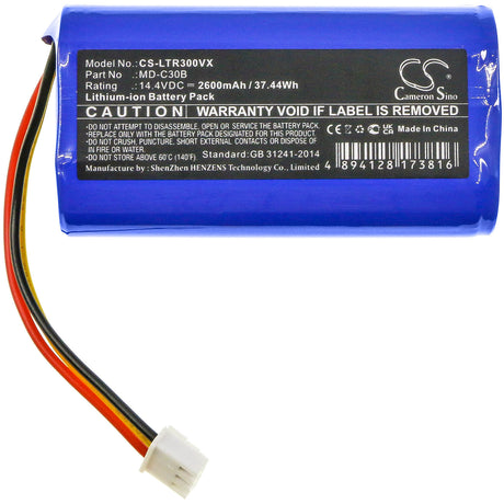 14.4V, Li-ion, 2600mAh, Vacuum battery fits Proscenic, Panda, Bluebot Xsmart, Bpk-vcbb1xb, Bpk-vcbb1xbn, 37.44Wh Vacuum Cameron Sino Technology Limited