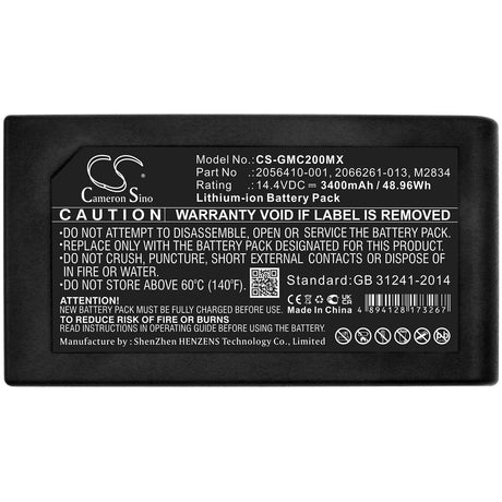 14.4V, Li-ion, 3400mAh, Medical battery fits Ge, 2056410-001, Ekg Recorder Mac 2000, Mac 2000, 48.96Wh Medical Cameron Sino Technology Limited (Medical)