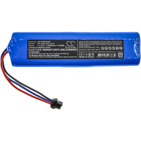 14.4v, 5200mah, Li-ion Vacuum Battery Fit's Proscenic, M7 Max, M7 Pro, M8 Pro, 74.88wh Vacuum Cameron Sino Technology Limited