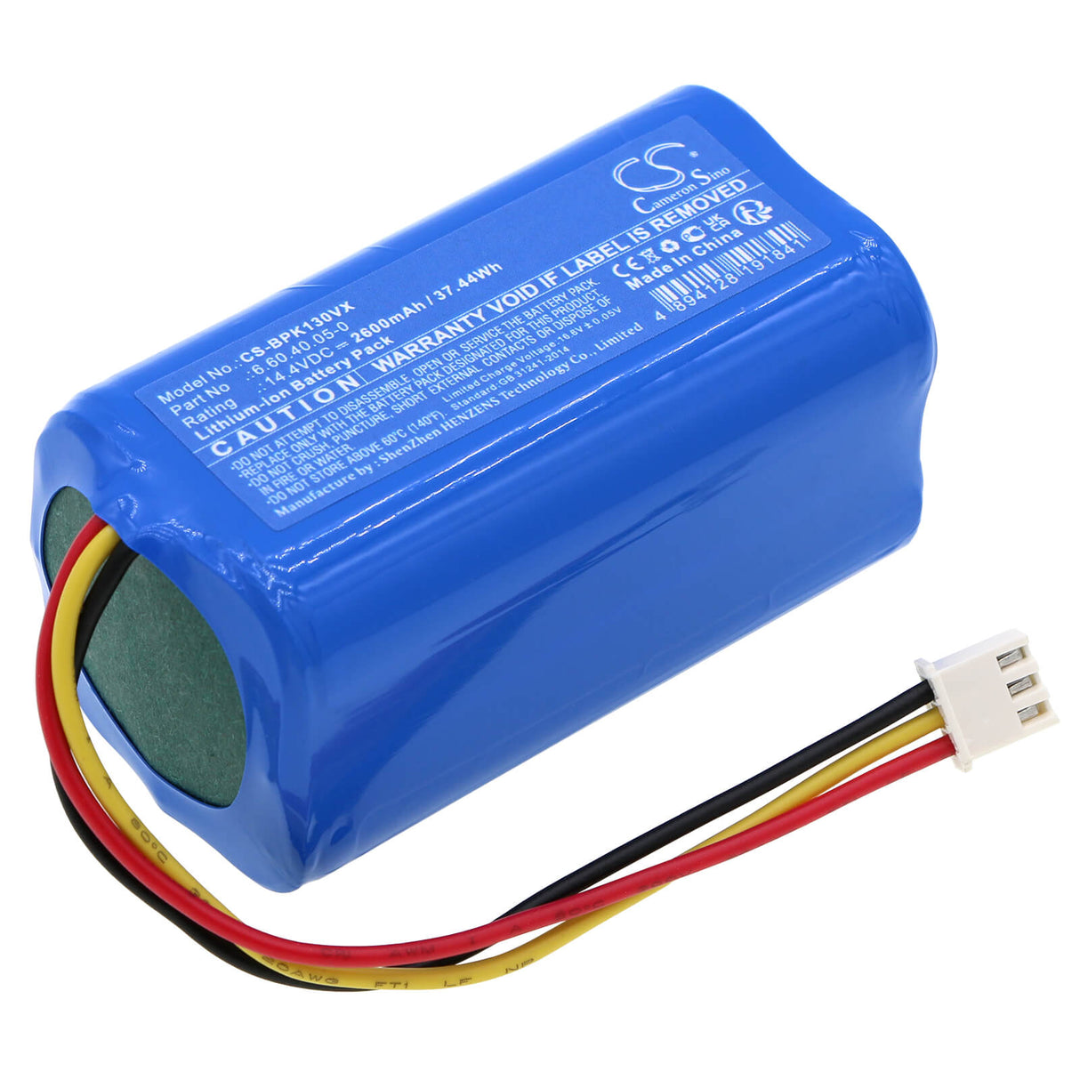 14.4V, Li-ion, 2600mAh, Vacuum battery fits Midea, Aeno, Rc2s, Rc3s, 37.44Wh Vacuum Cameron Sino Technology Limited