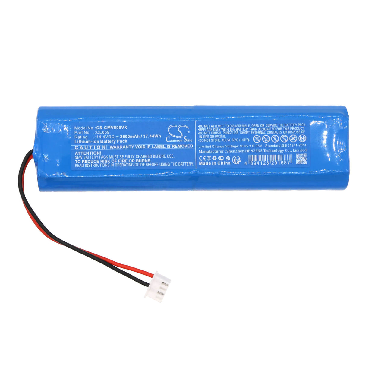14.4V, Li-ion, 2600mAh, Vacuum Battery fits Cleanmate, Rv500, 37.44Wh Vacuum Cameron Sino Technology Limited
