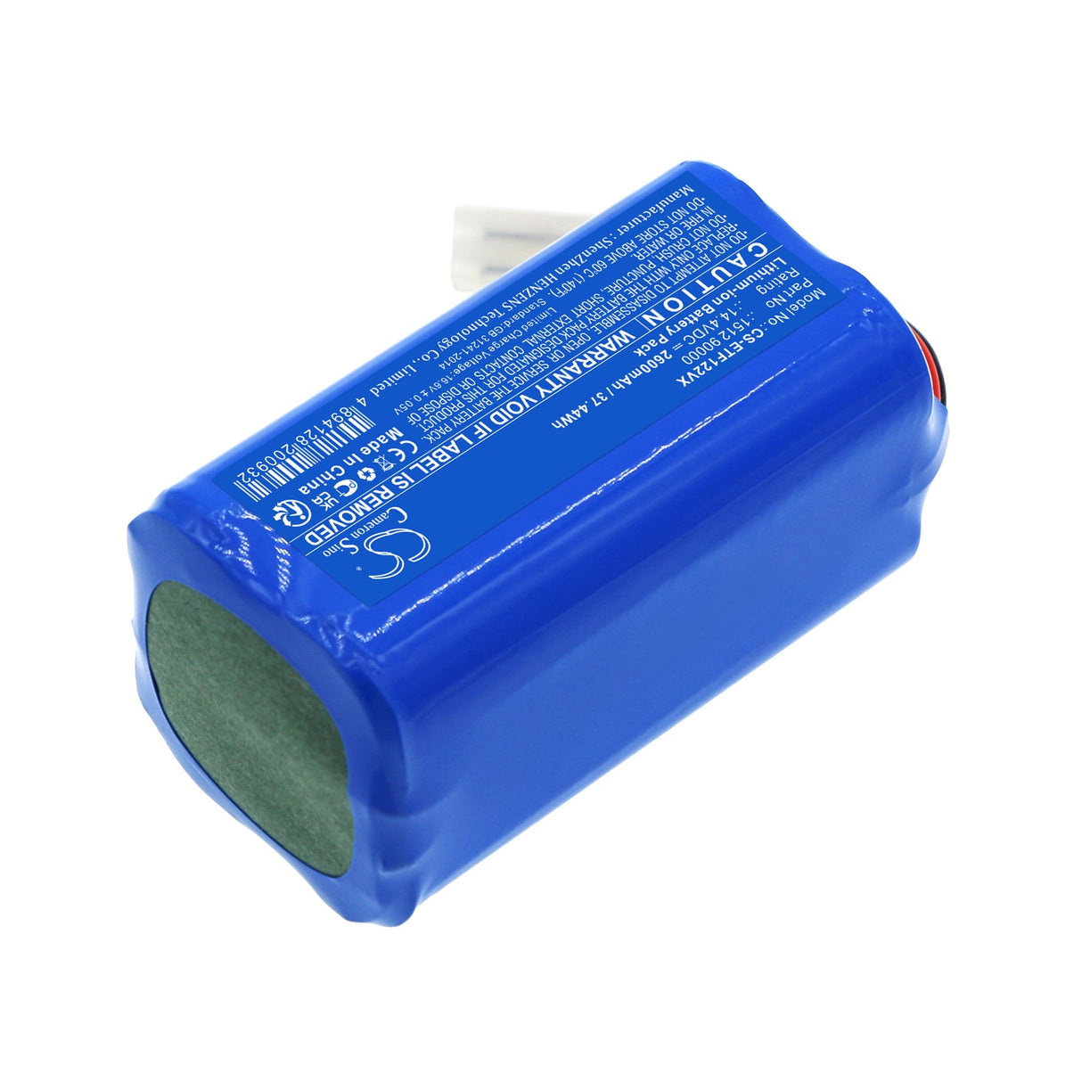 14.4V, Li-ion, 2600mAh, Vacuum Battery fits Eta, 1226 90000, 1226 Felix, 37.44Wh Vacuum Cameron Sino Technology Limited