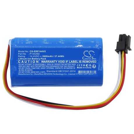 14.4V, Li-ion, 2600mAh, Vacuum battery fits Eureka, Groove Robot Vacuum, 37.44Wh Vacuum Cameron Sino Technology Limited