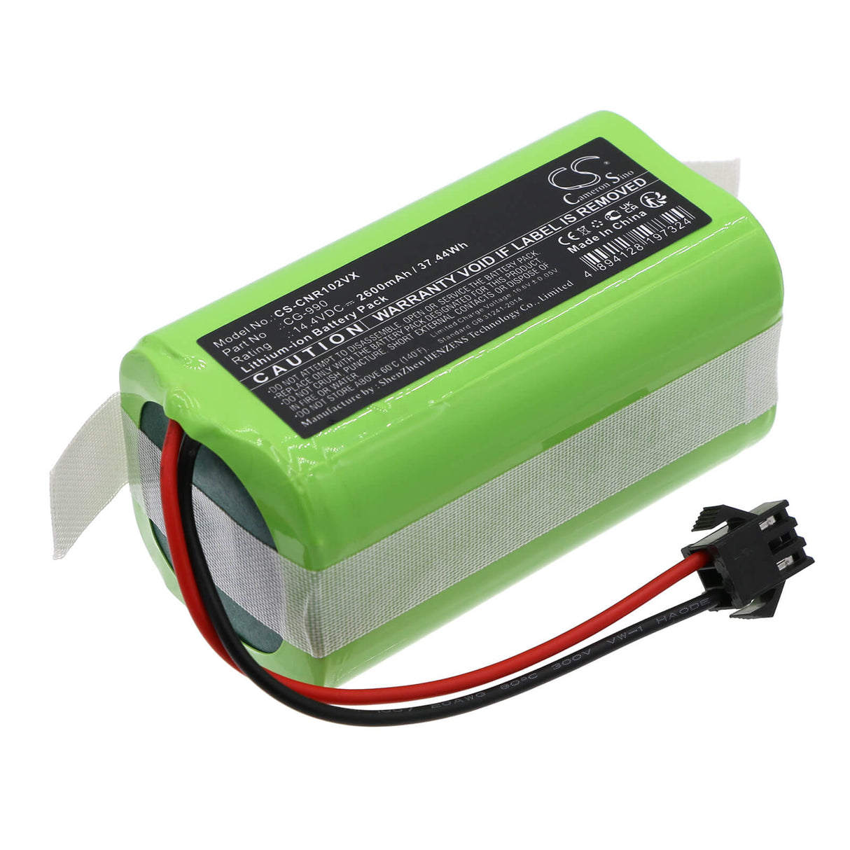 14.4V, Li-ion, 2600mAh, Vacuum battery fits Infiniton, Cleaner 1020, Cleaner 1080, Cleaner 720, 37.44Wh Vacuum Cameron Sino Technology Limited