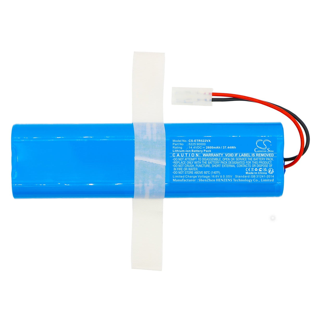 14.4v, Li-ion, 2600mah, Vacuum battery Fits 3225 Raggio Eco, 360 Robot Vacuum S6, 37.44wh Vacuum Cameron Sino Technology Limited   