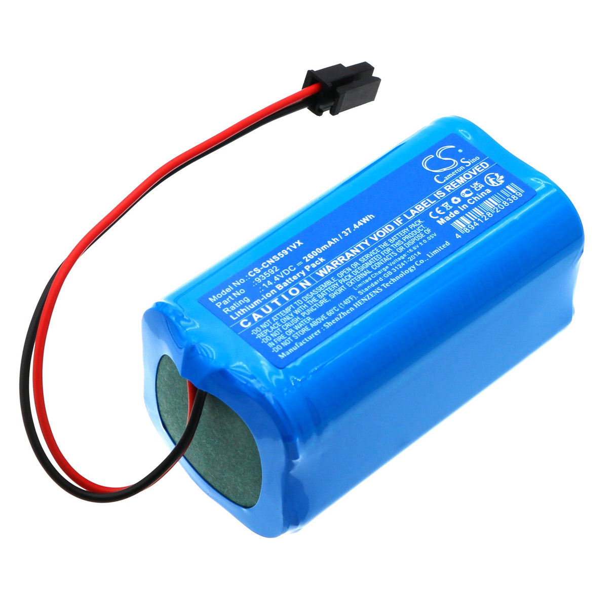 14.4V, Li-ion, 2600mAh, Vacuum battery fits Cecotec, Conga 5290 Ultra Home, 37.44Wh Vacuum Cameron Sino Technology Limited