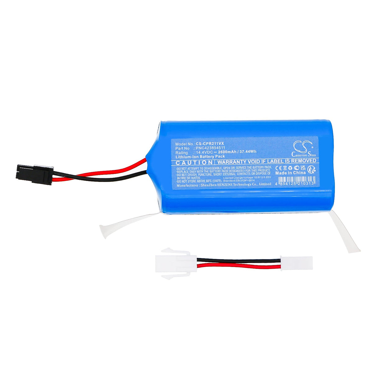 14.4V, Li-ion, 2600mAh, Vacuum battery fits Concept, Vr2110, 37.44Wh Vacuum Cameron Sino Technology Limited