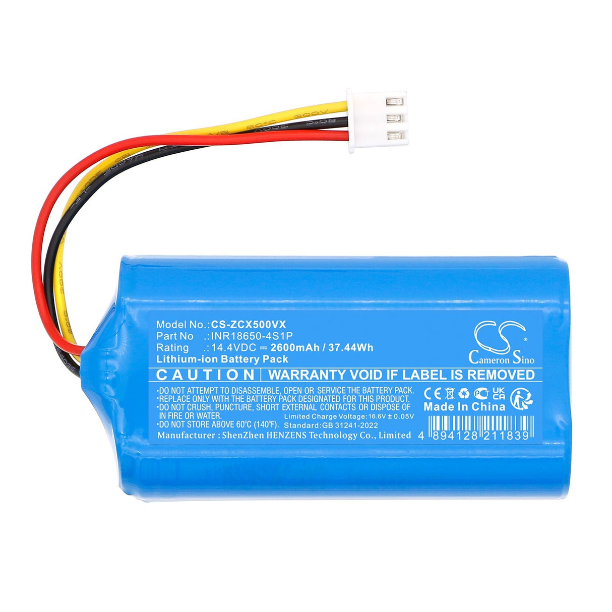 14.4V, Li-ion, 2600mAh, Vacuum battery fits Di4, Gyro Laser 2500, 37.44Wh Vacuum Cameron Sino Technology Limited