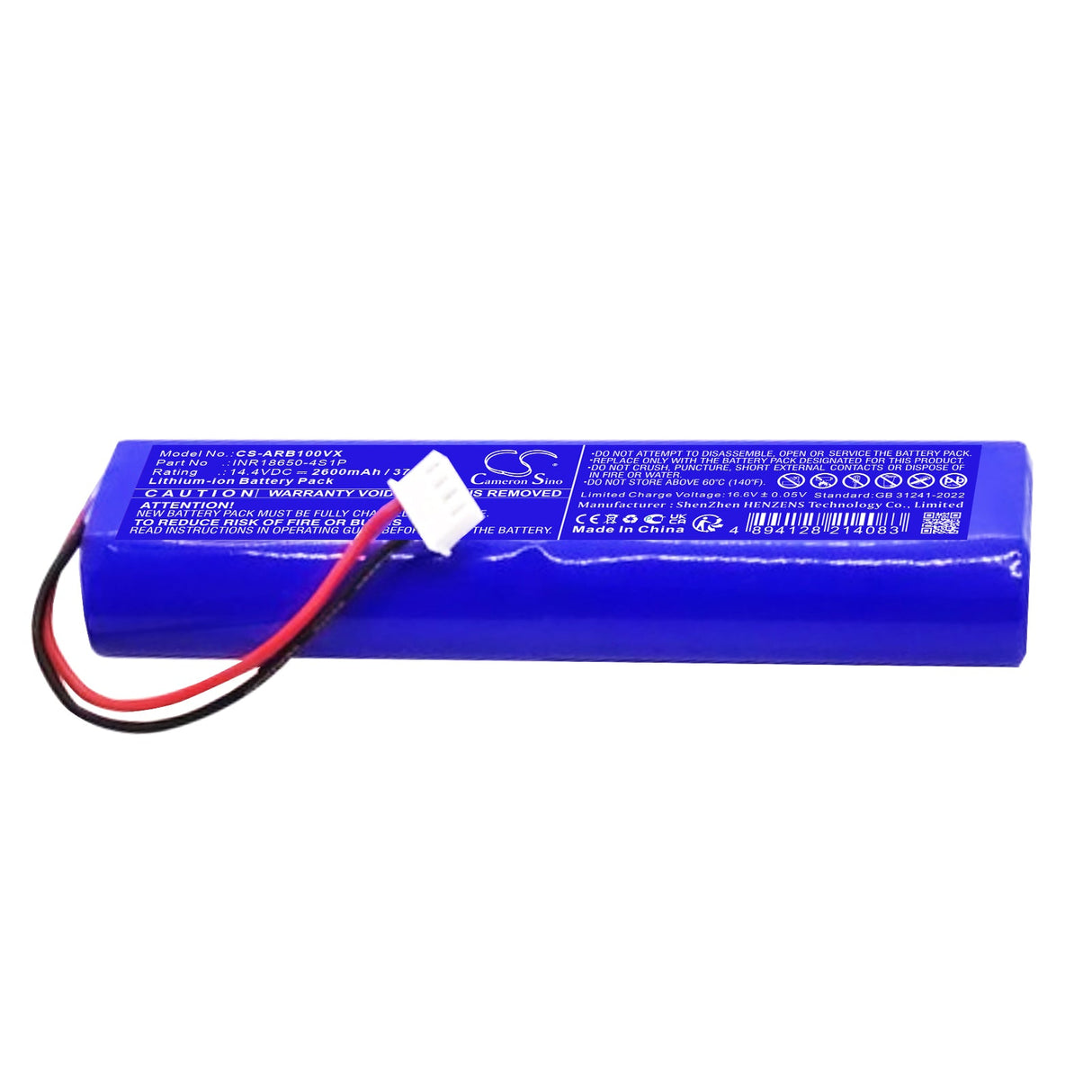 14.4V, Li-ion, 2600mAh, Vacuum battery fits Overmax, Inr18650-4s1p, Aspiri Robo, 37.44Wh Vacuum Cameron Sino Technology Limited
