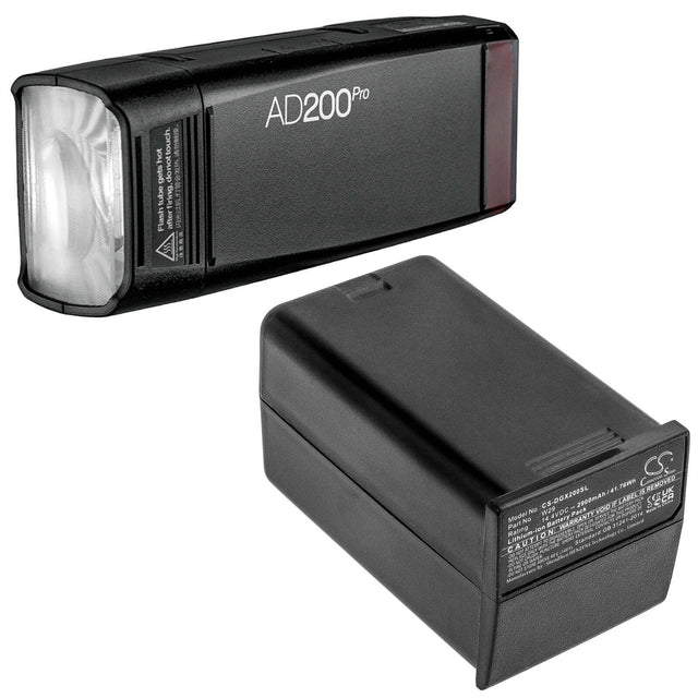 14.4V, Li-ion, 2900mAh, Strobe Lighting battery fits Godox, W29, Ad200, Ad200 Pro, 41.76Wh Strobe Lighting Cameron Sino Technology Limited