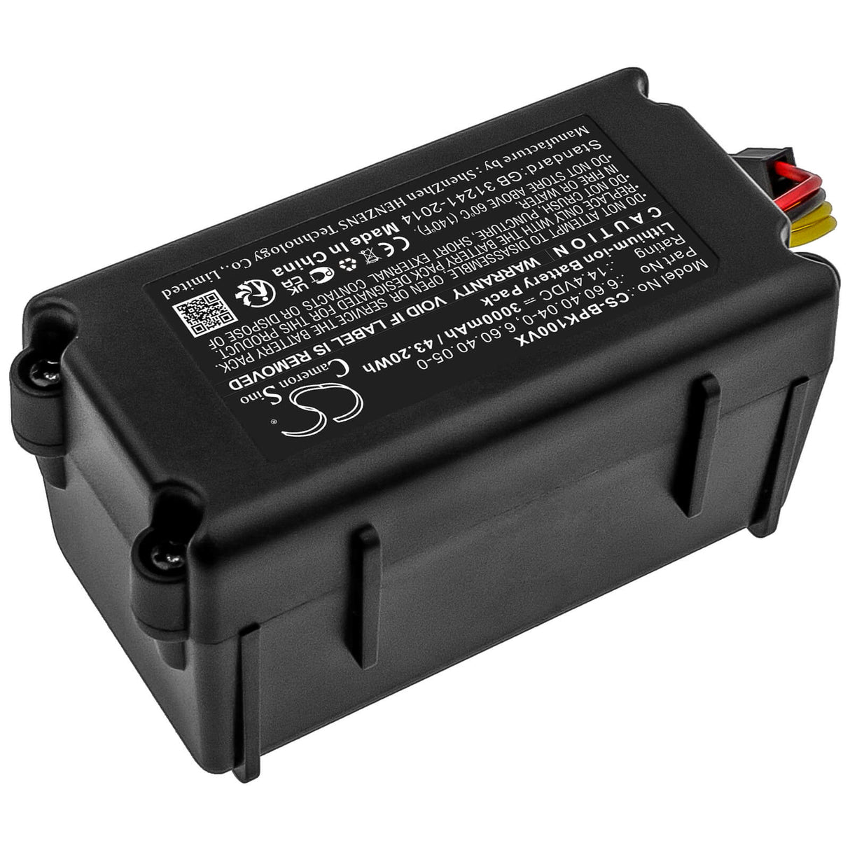 14.4V, Li-ion, 3000mAh, Vacuum battery fits Lauben, Sencor, Bpk-vcbb1xe, Bpk-vcbb1xpw+, Bpk-vcbb1xs, 43.20Wh Vacuum Cameron Sino Technology Limited
