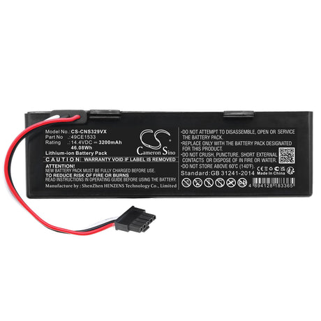 14.4V, Li-ion, 3200mAh, Vacuum battery fits Eta, Cecotec, Conga 3290, Conga 3390, Conga 3490, 46.08Wh Vacuum Cameron Sino Technology Limited