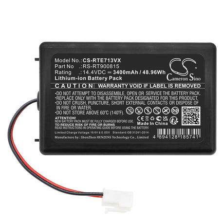 14.4V, Li-ion, 3400mAh, Vacuum battery fits Rowenta, Rr7126, Rr7133, Rr7145, 48.96Wh Vacuum Cameron Sino Technology Limited