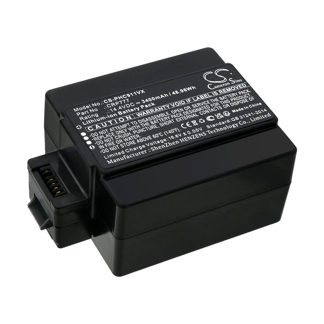 14.4v, Li-ion, 3400mah, Vacuum Battery Fits Iclebo & Philips Free, Plus, 48.96wh Vacuum Cameron Sino Technology Limited   