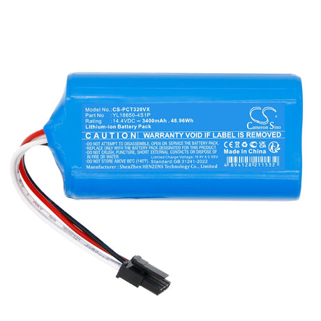 14.4V, Li-ion, 3400mAh, Vacuum battery fits Proscenic, D500, D550, 48.96Wh Vacuum Cameron Sino Technology Limited