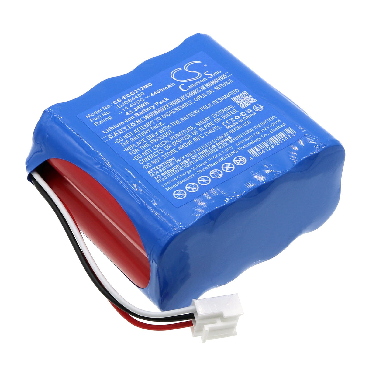 14.4V, Li-ion, 4400mAh, Medical battery fits Cmics, Djdb4400, Ecg-1212, 63.36Wh Medical Cameron Sino Technology Limited (Medical)
