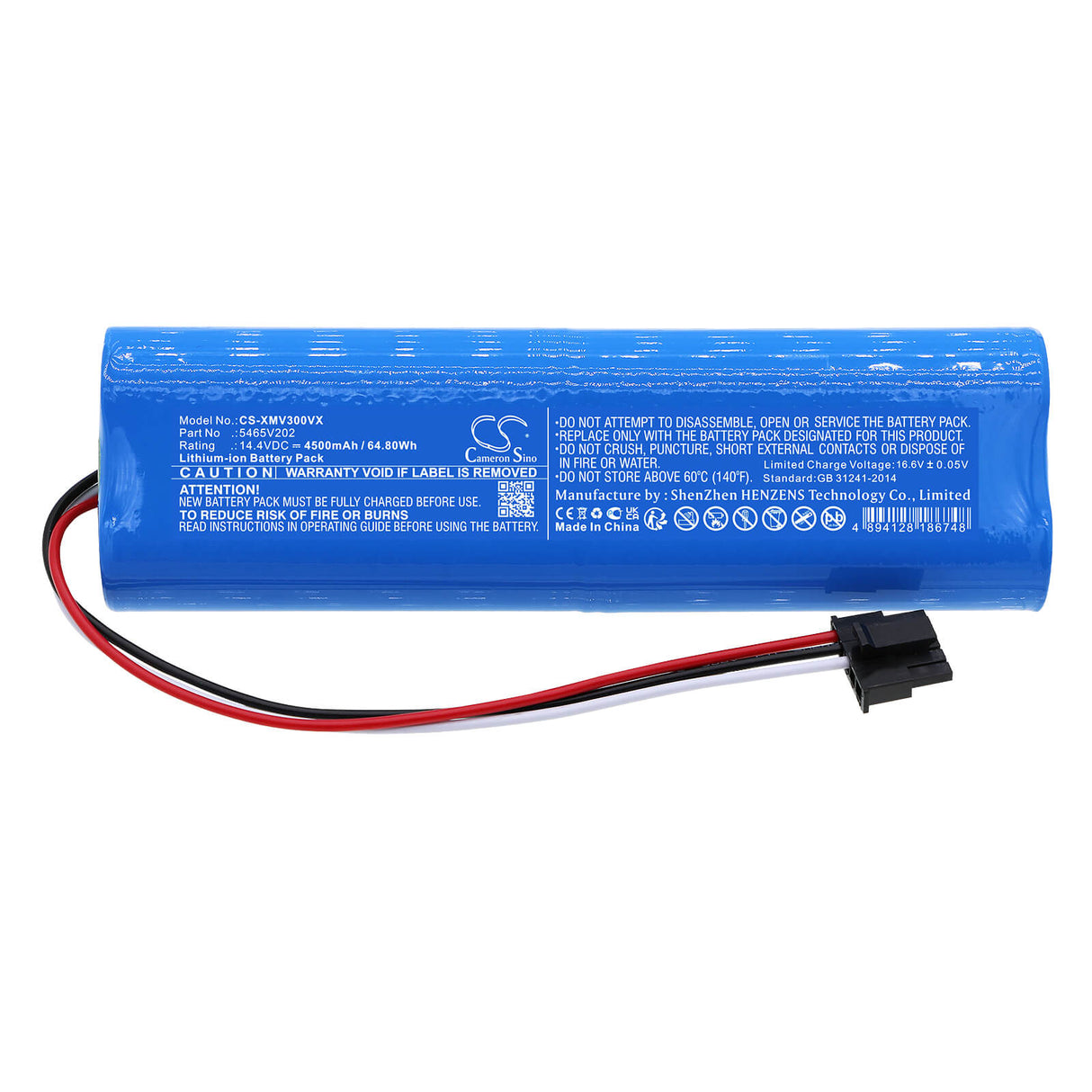 14.4V, Li-ion, 4500mAh, Vacuum battery fits Viomi, Xiaomi, V3, 64.80Wh Vacuum Cameron Sino Technology Limited