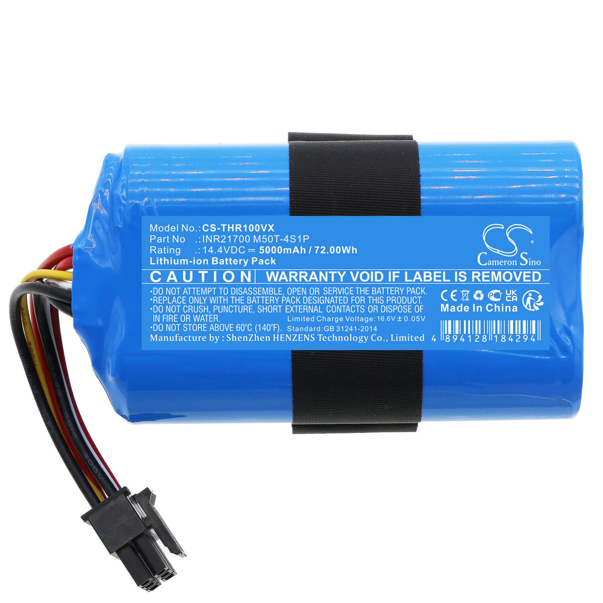 14.4v, Li-ion, 5000mah, Vacuum battery fits 360, S10, X100, 72.00wh Vacuum Cameron Sino Technology Limited