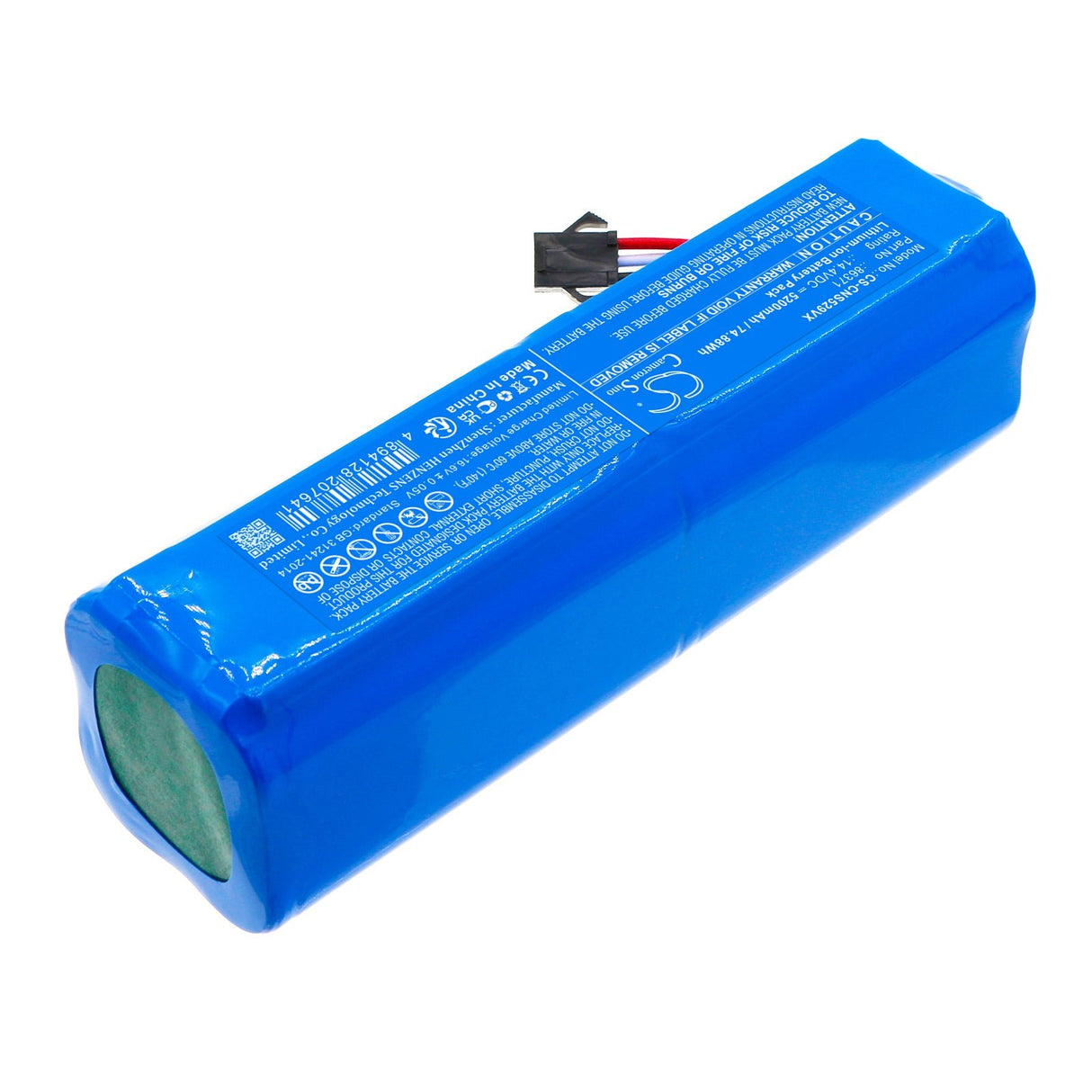 14.4V, Li-ion, 5200mAh Vacuum Battery fits Cecotec, Conga 5290, Conga 8290, 74.88Wh Vacuum Cameron Sino Technology Limited   