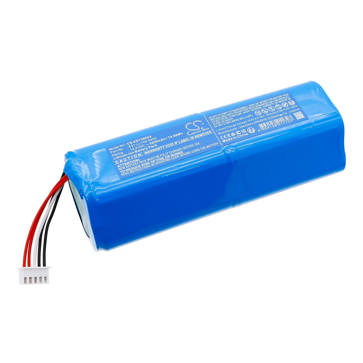 14.4V, Li-ion, 5200mAh, Vacuum battery fits Ecovacs, Dsx39, T30s Omni, 74.88Wh Vacuum Cameron Sino Technology Limited