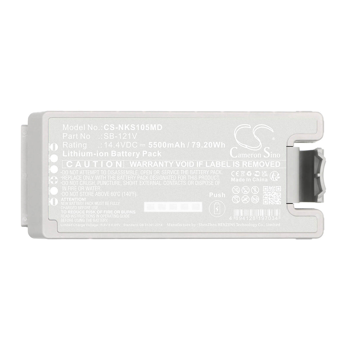 14.4v, Li-ion, 5500mah, Medical Battery Fits Nihon Kohden, Ems-1052, Ems-1052 Defibrillator, 79.20wh Medical Cameron Sino Technology Limited (Medical)