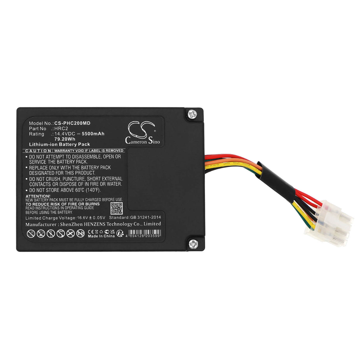 14.4V, Li-ion, 5500mAh, Medical battery fits Philips, 1127881, Hrc2 Detachable, Respironics Hrc2 Internal, 79.20Wh Medical Cameron Sino Technology Limited (Medical)