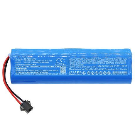 14.4V, Li-ion, 6700mAh, Vacuum battery fits Laresar, Cobbo, S8, S8 Pro, 96.48Wh Vacuum Cameron Sino Technology Limited