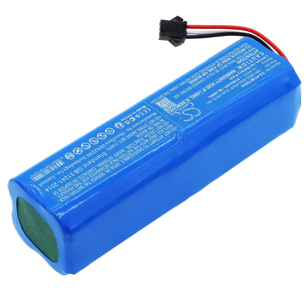 14.4V, Li-ion, 6700mAh, Vacuum battery fits Laresar, Cobbo, S8, S8 Pro, 96.48Wh Vacuum Cameron Sino Technology Limited