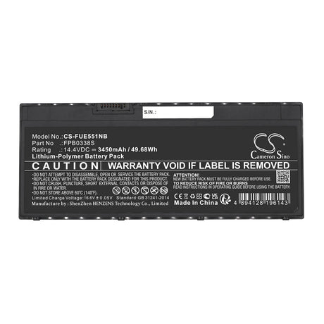 14.4v, Li-polymer, 3450mah, Battery Fits Fujitsu, Lifebook E4411 Vfy E4411mf5amn, Lifebook E4411 Vfy E4411mf5cmg, 49.68wh Notebook, Laptop Cameron Sino Technology Limited   